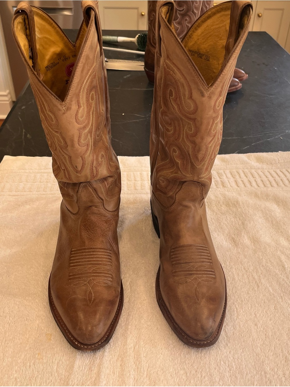 Nocona Brown Leather Western Cowboy Boots 11D